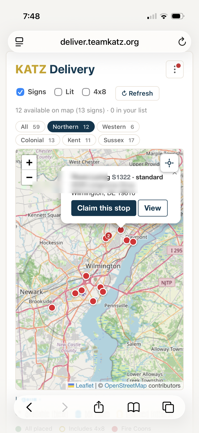 Claim a stop